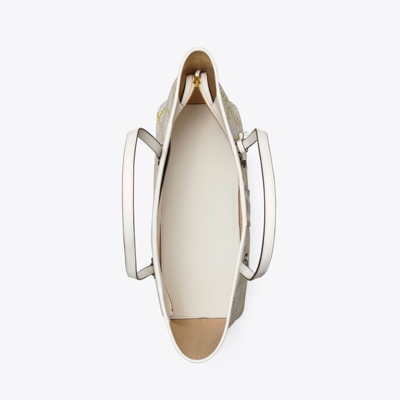 NEW Tory Burch T Monogram Floral Vine Top-Zip Tote Bag - Picture 3 of 9